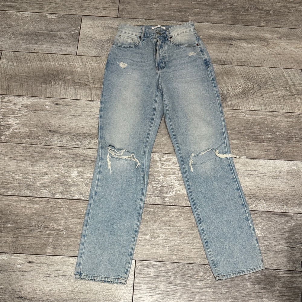 PacSun Light Blue Distressed Straight Leg Jeans